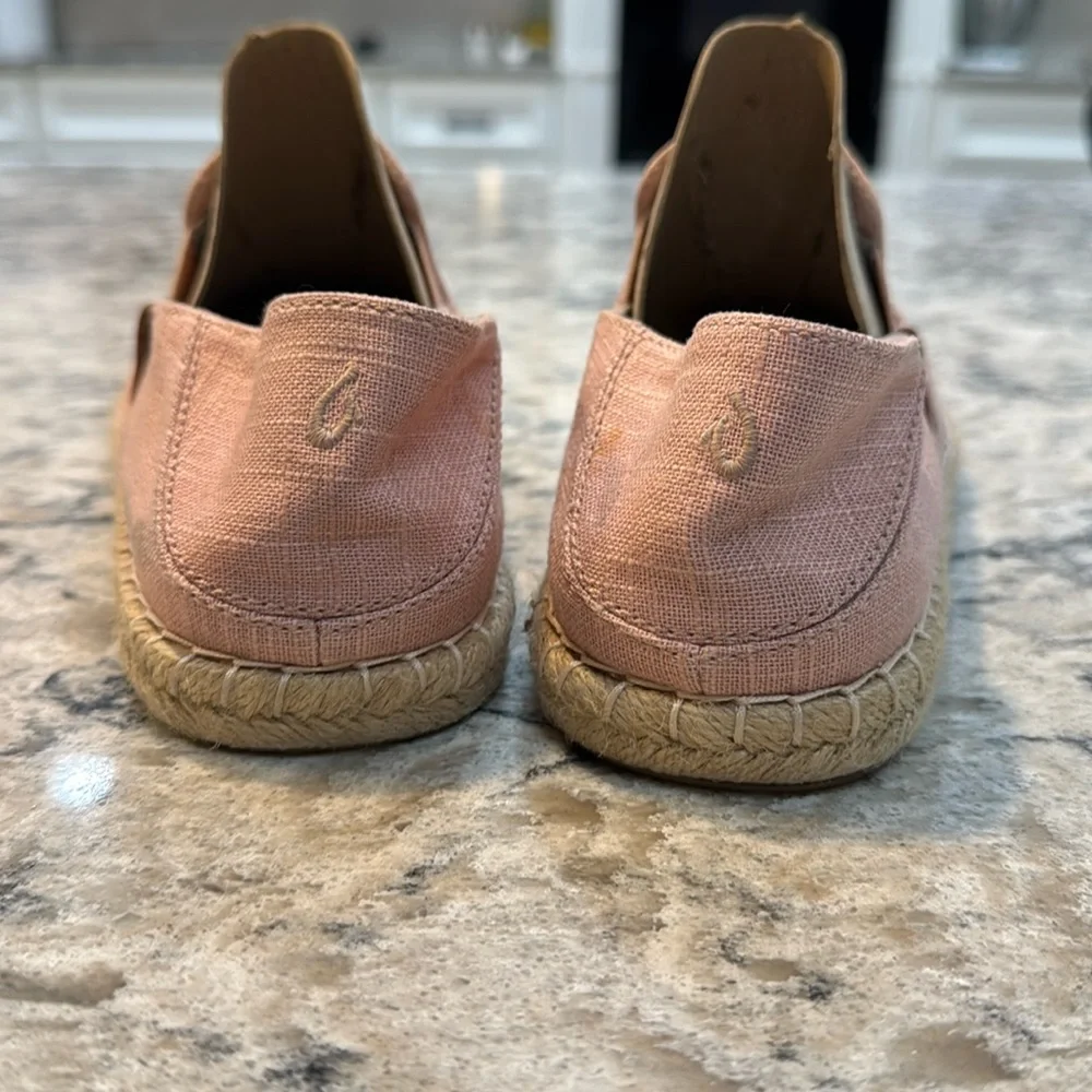 OluKai Kaula Pa’a Kapa Espadrille Slip On Shoes Pink Women’s Size 8.5
